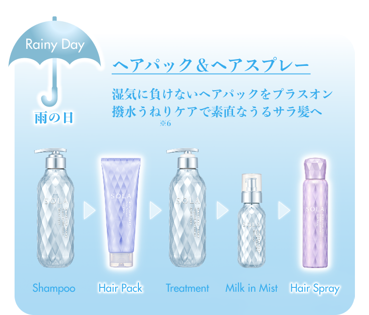 湿気に負けないヘアパックをプラスオン撥水うねりケアで素直なうるサラ髪へ